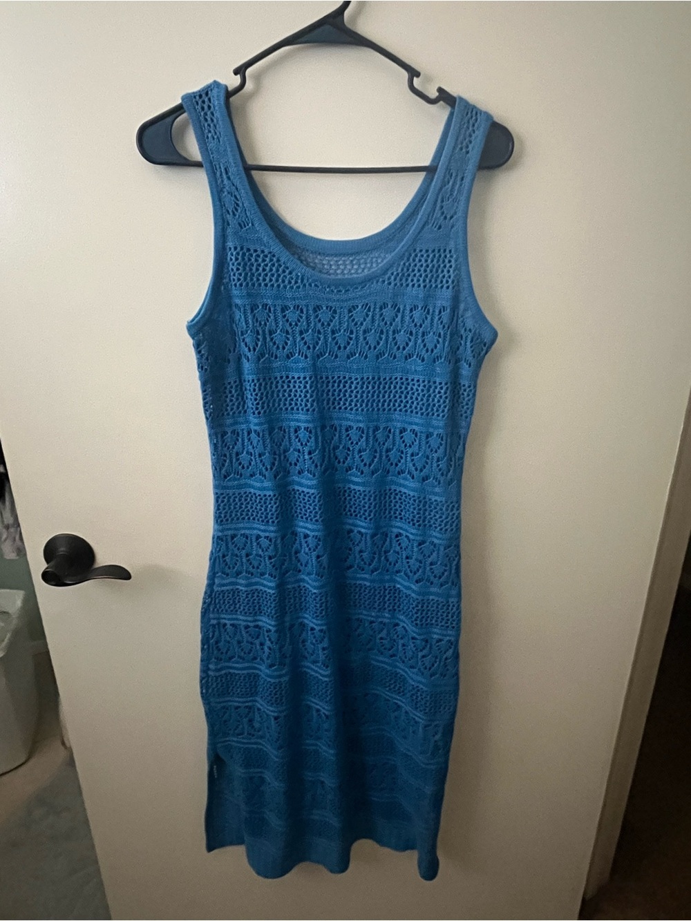 Blue Crochet Sleeveless Cover up Dress - Picture 5 of 9